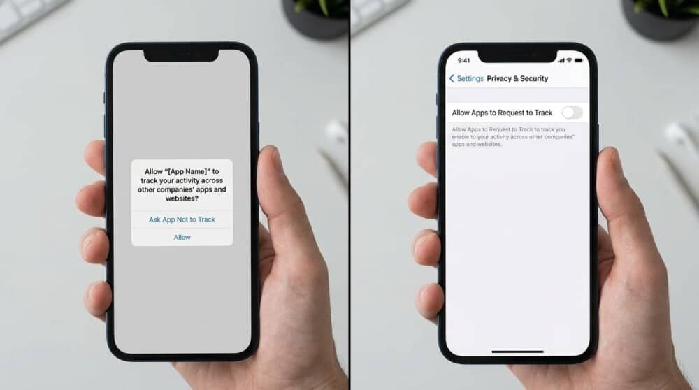 iPhone App Tracking Transparency permission popup
