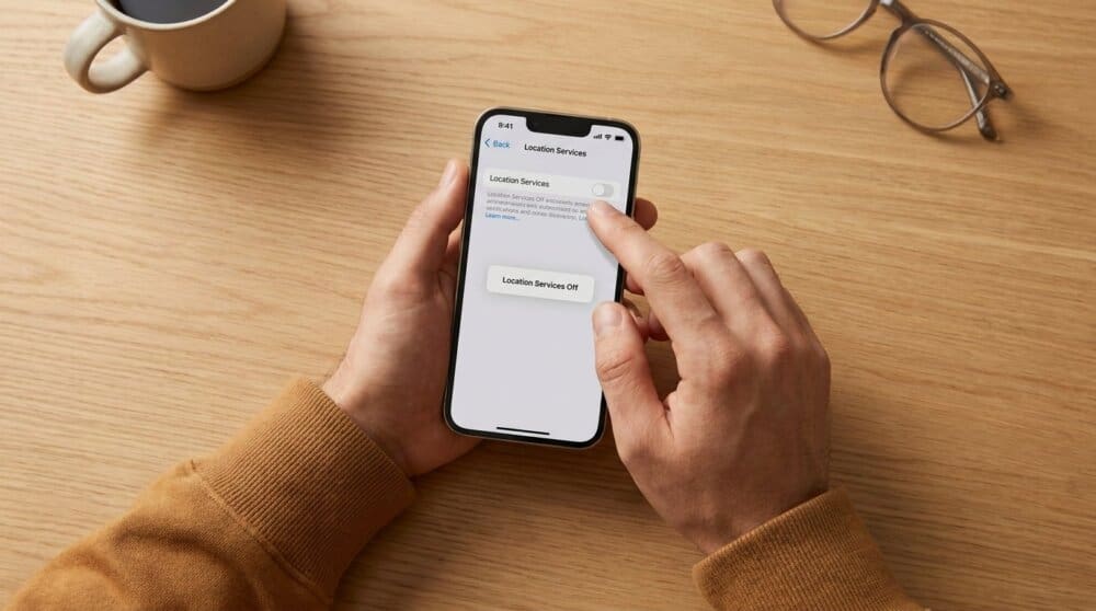 Turning off location services on smartphone to stop tracking