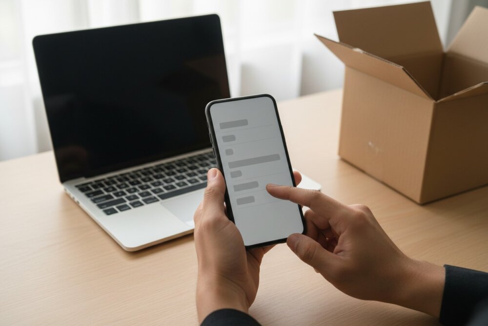 Tapping through settings to factory reset a phone before selling