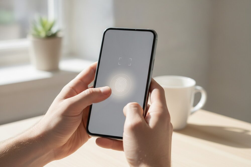 Setting up a fingerprint unlock on a smartphone